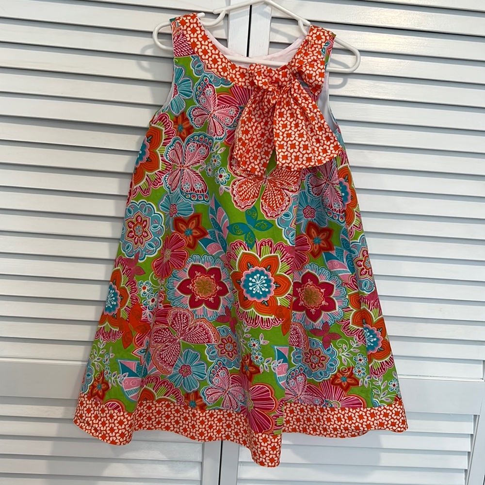 Girls Sleeveless Dress, Floral Print, Size 6